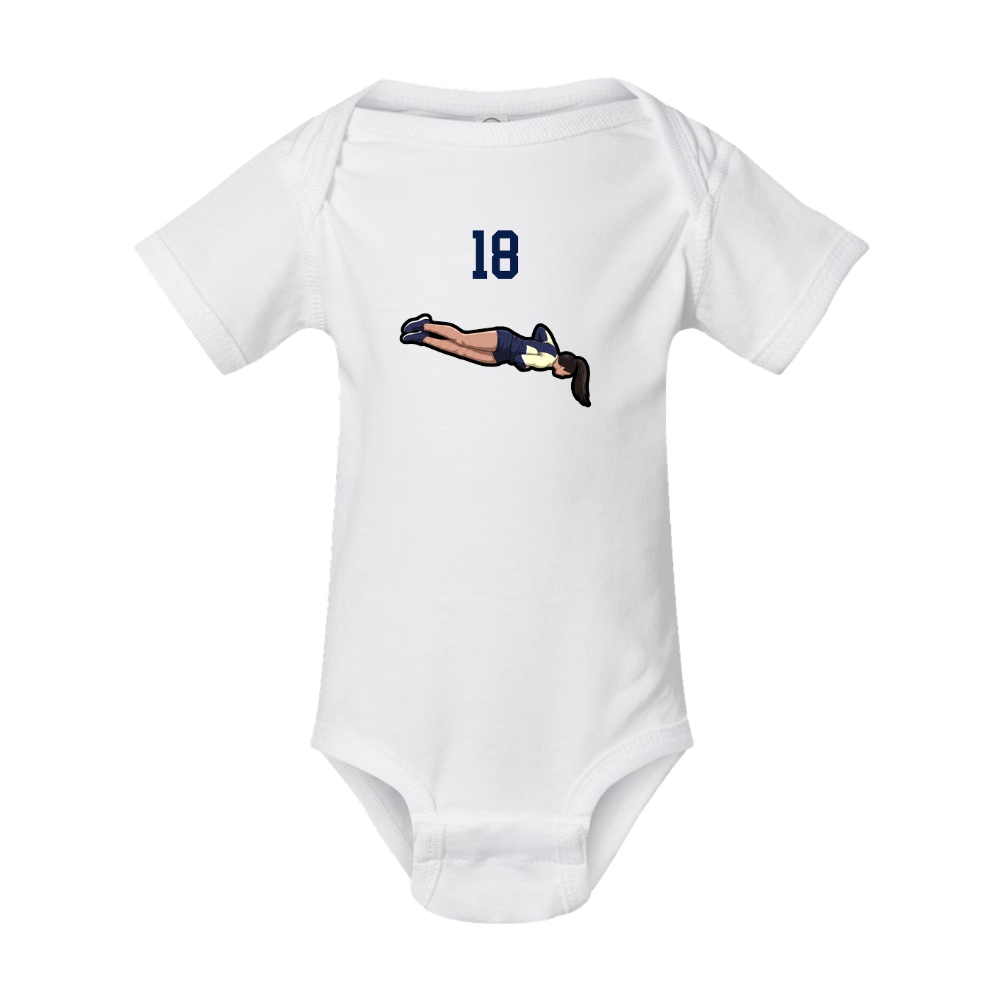Baby Onesie — Number Top in White