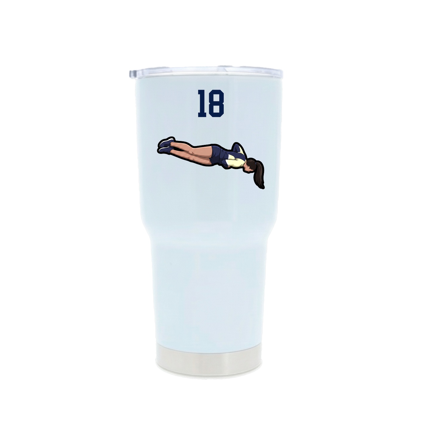 30oz Stainless Steel Tumbler — Number Top in White