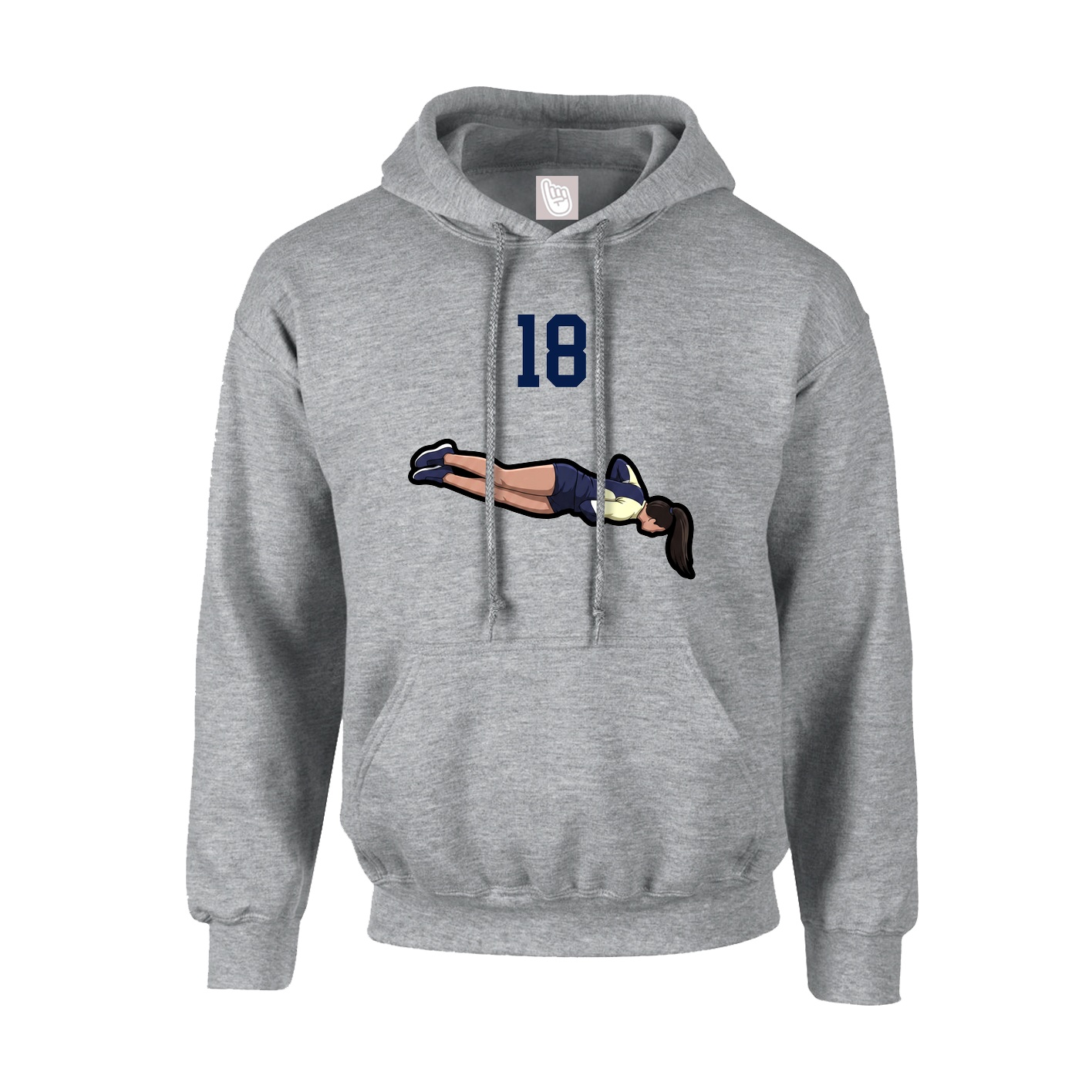 Youth Hoodie — Number Top in Grey