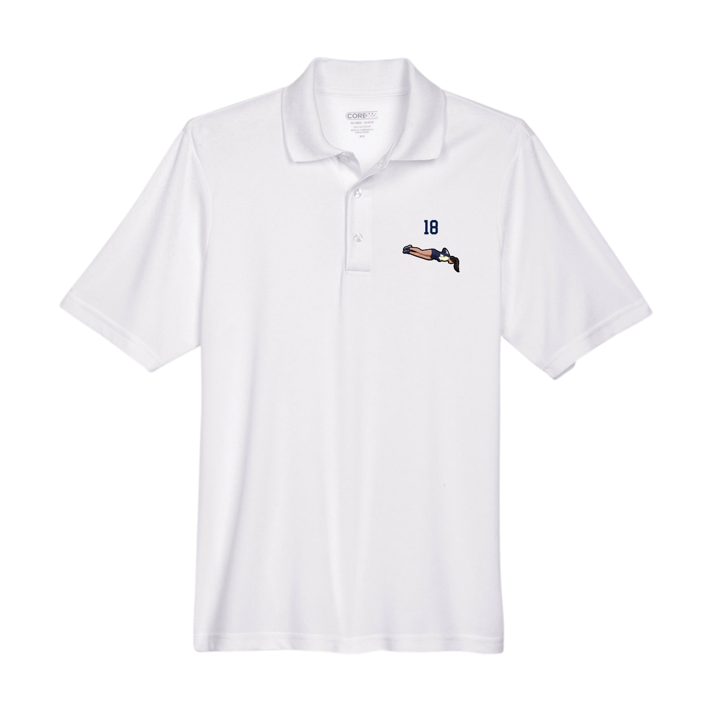 Performance Polo — Number Top in White