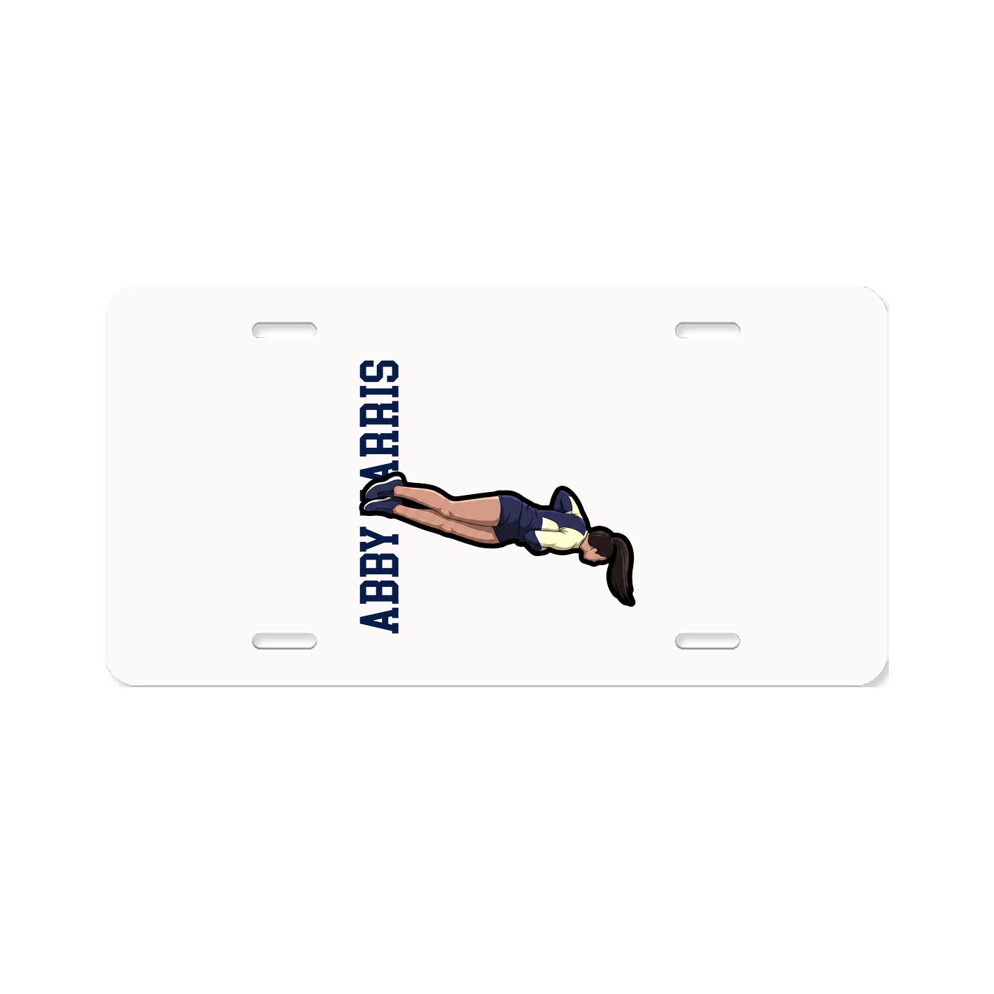 License Plate — Name Vertical in Classic