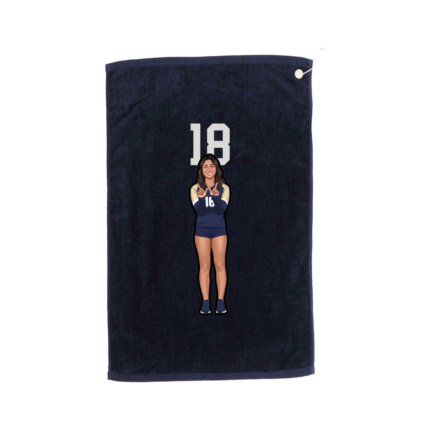 Golf Towel — Number Top in Navy