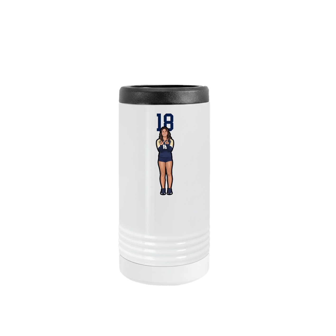 Slim Beverage Holder — Number Top in White