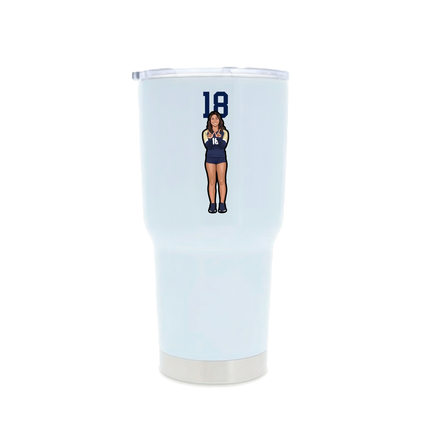30oz Stainless Steel Tumbler — Number Top in White