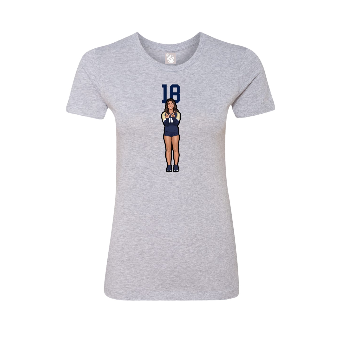 Womens Tee — Number Top in Grey