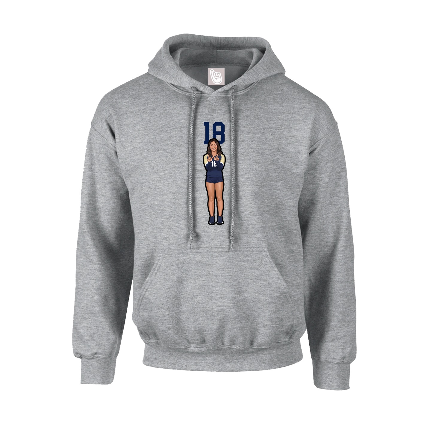 Youth Hoodie — Number Top in Grey