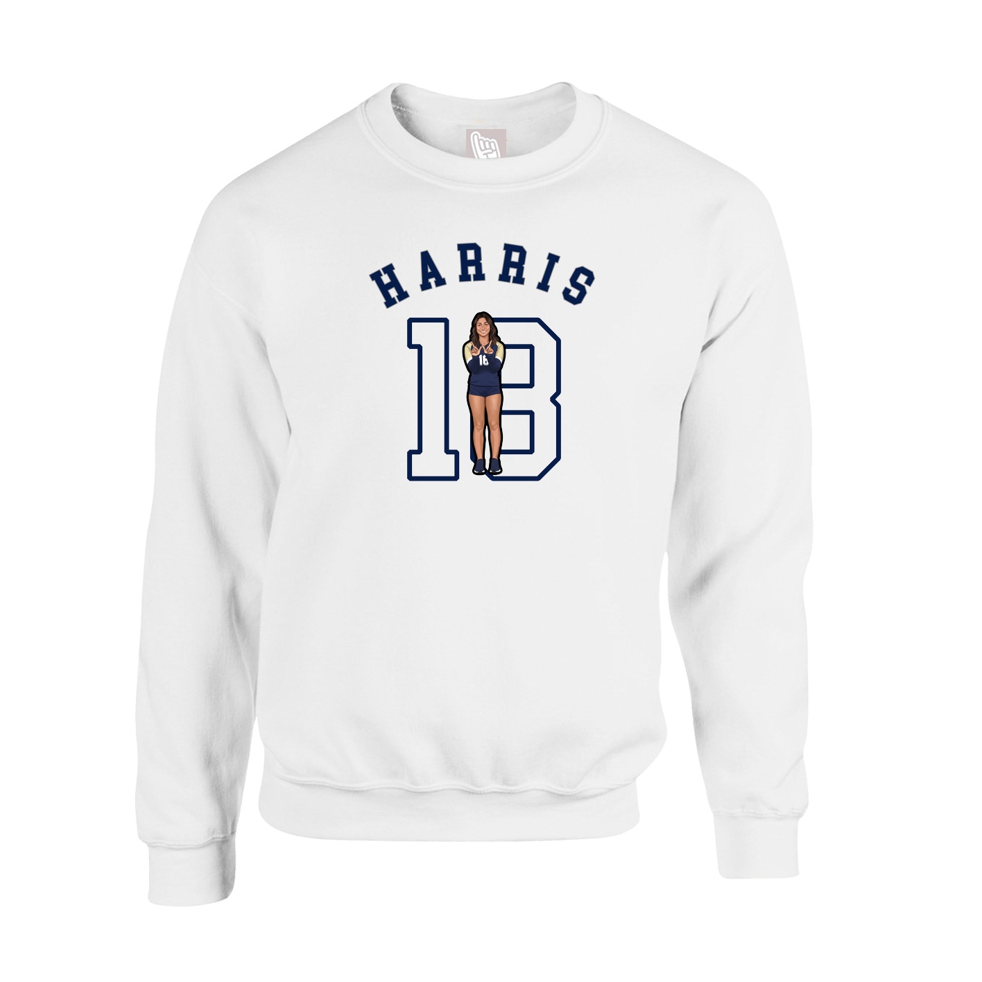 Fleece Crew — Shirsey Arch in White