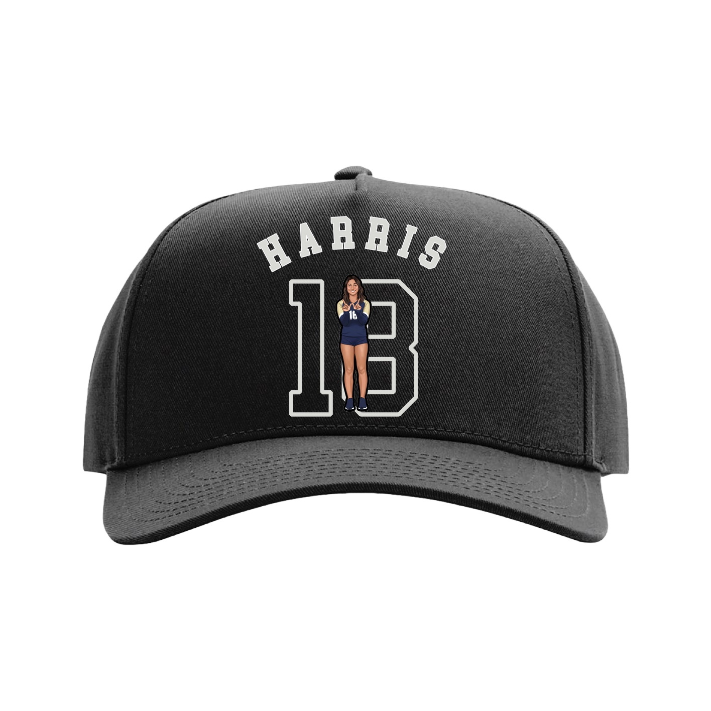 Full Fabric Five-Panel Champ Cap — Shirsey Arch in Black