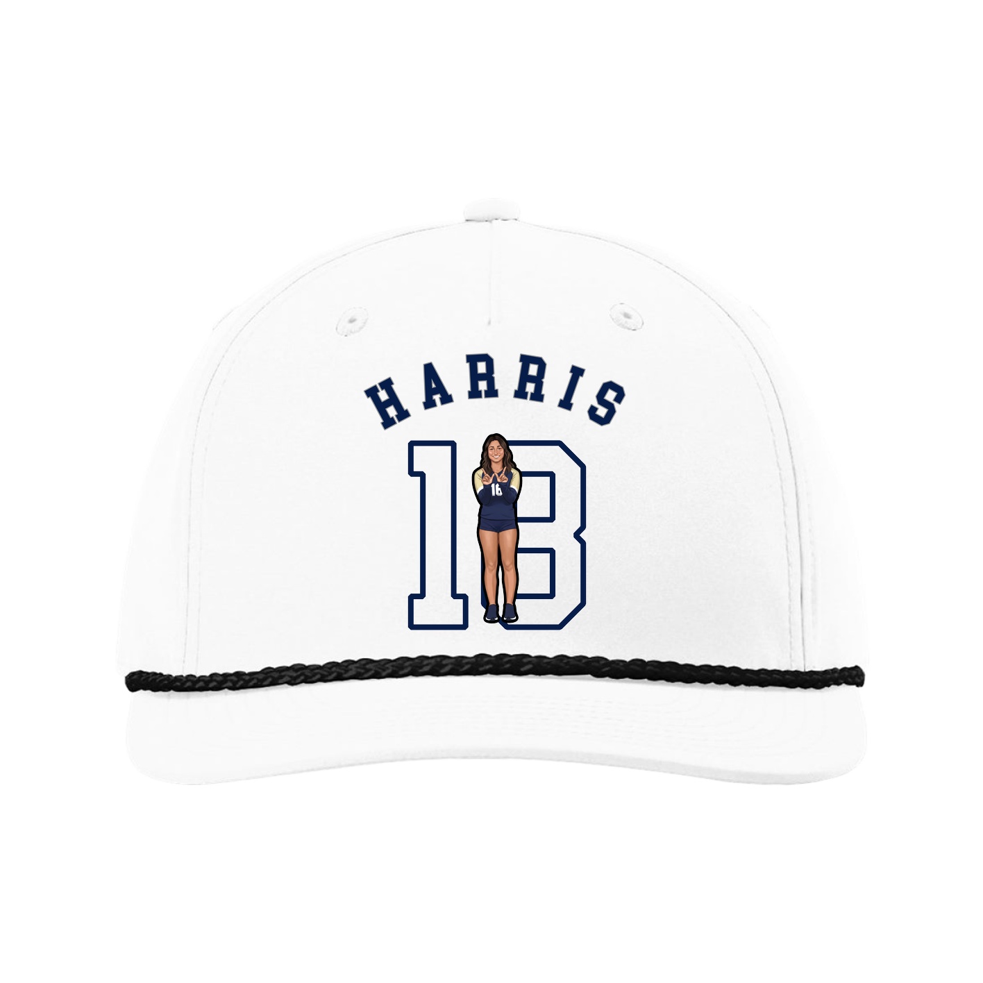 Five-Panel Classic Rope Cap — Shirsey Arch in White