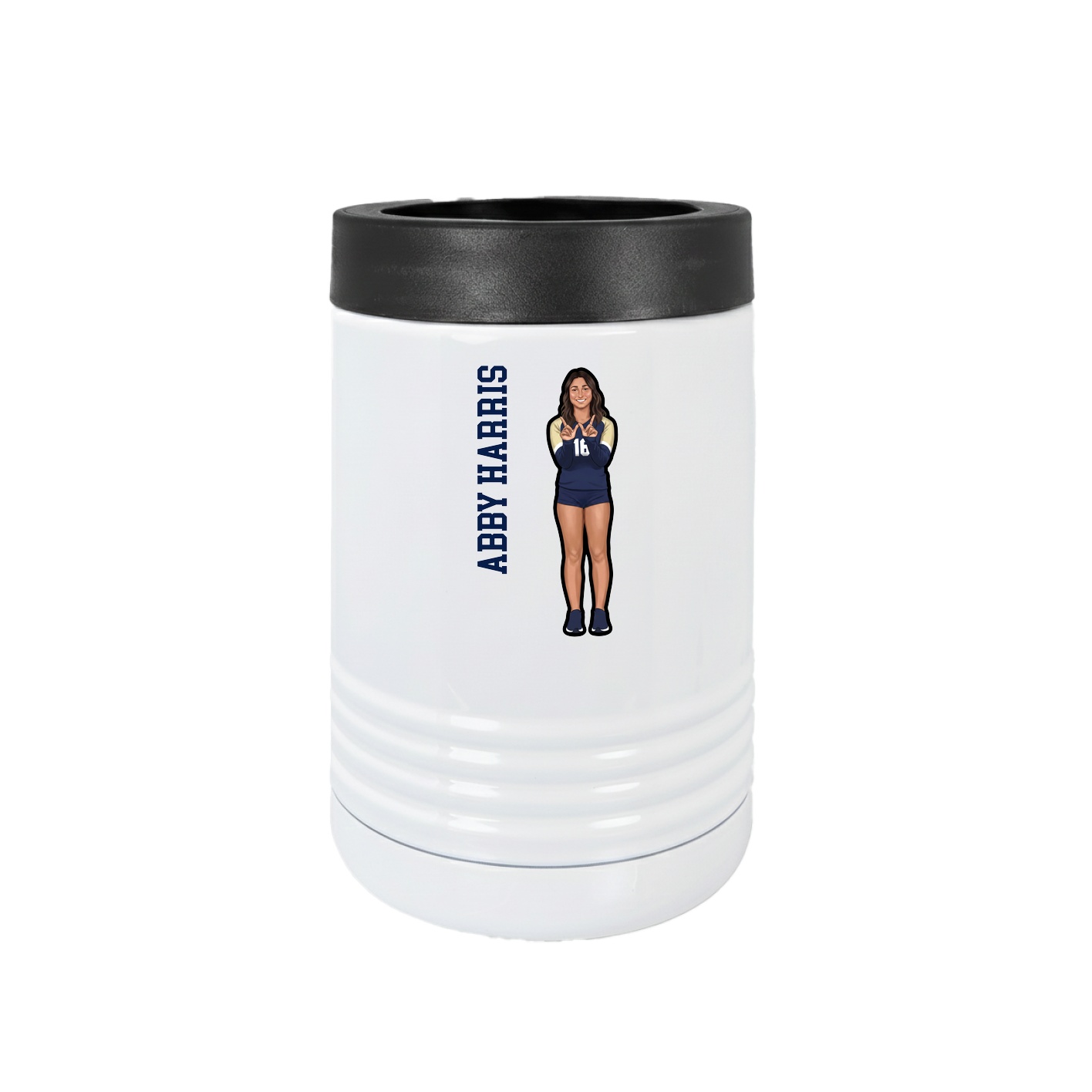 Beverage Holder — Name Vertical in White