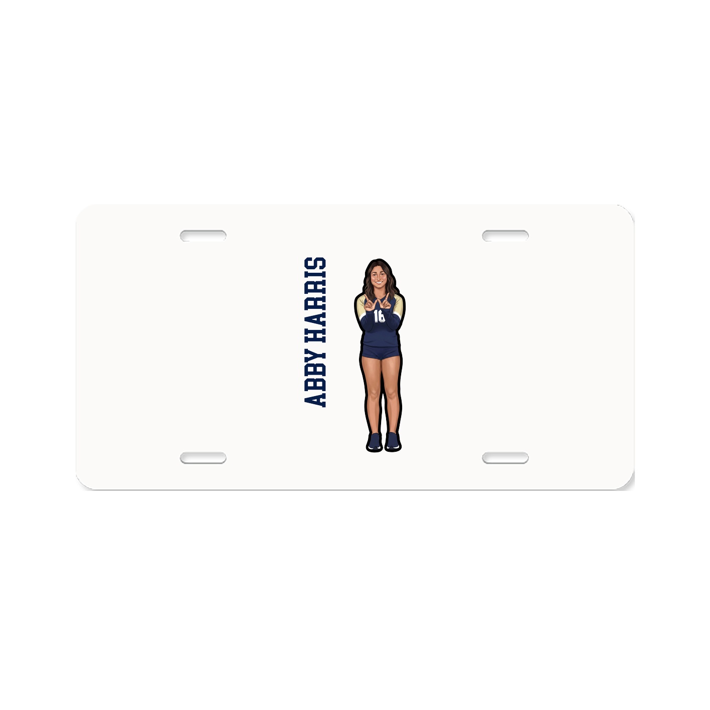 License Plate — Name Vertical in Classic