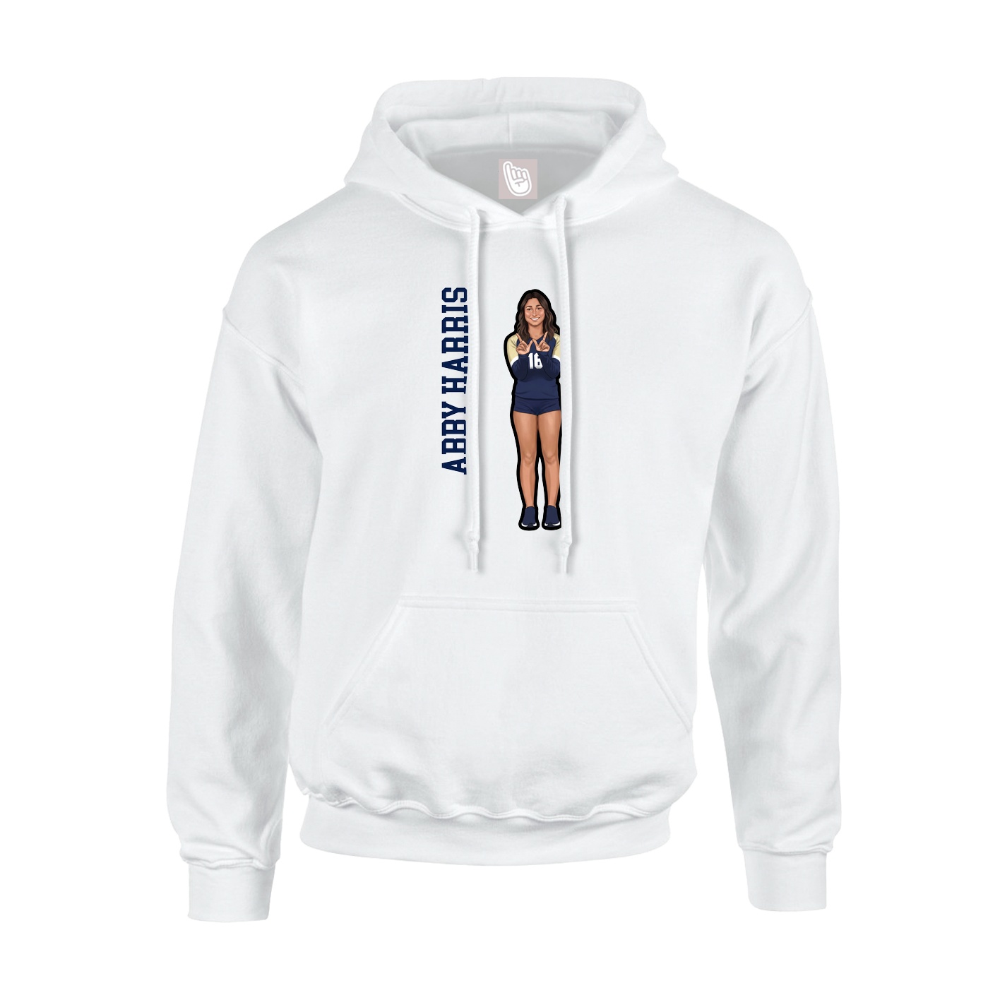 Youth Hoodie — Name Vertical in White