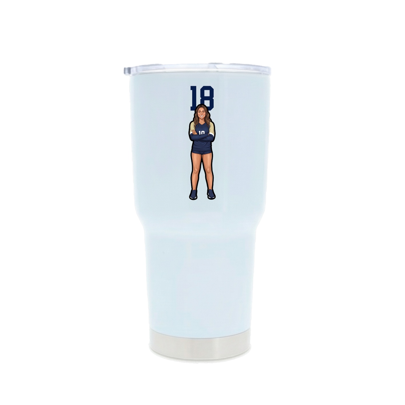 30oz Stainless Steel Tumbler — Number Top in White