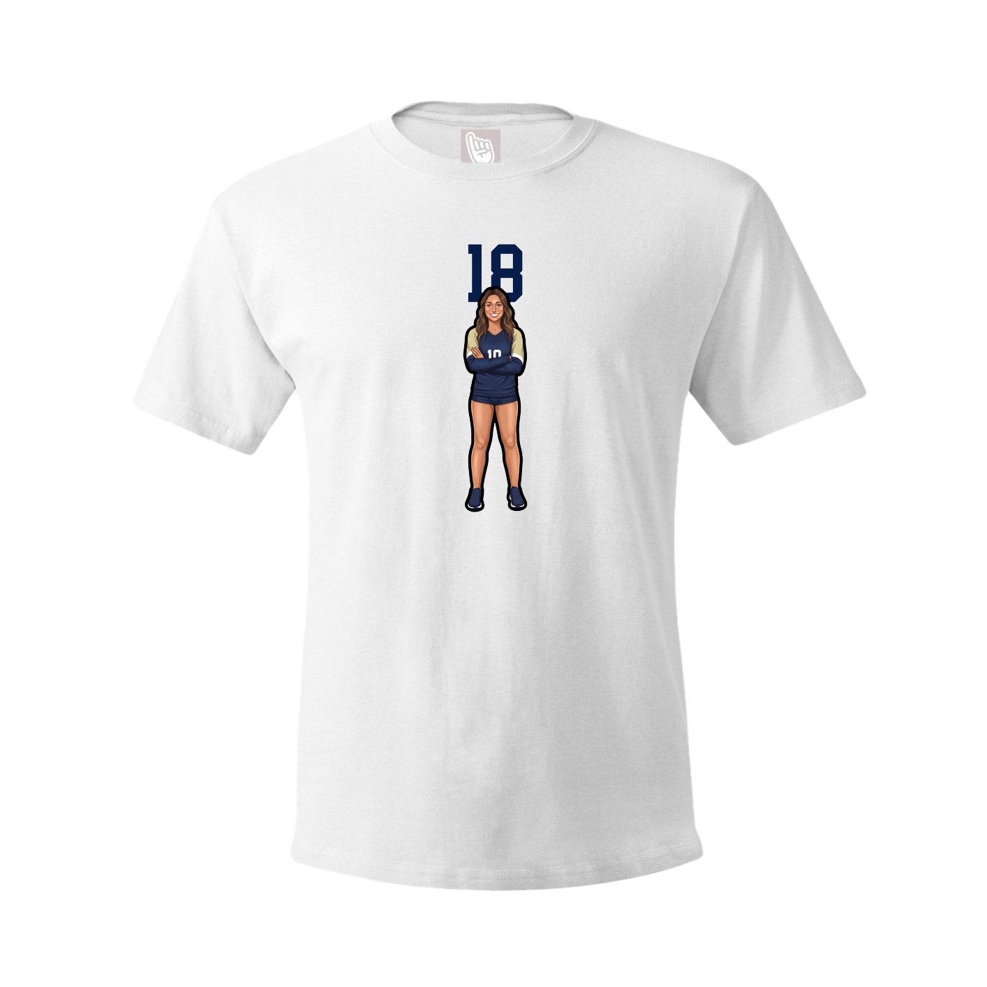 Youth Tee — Number Top in White