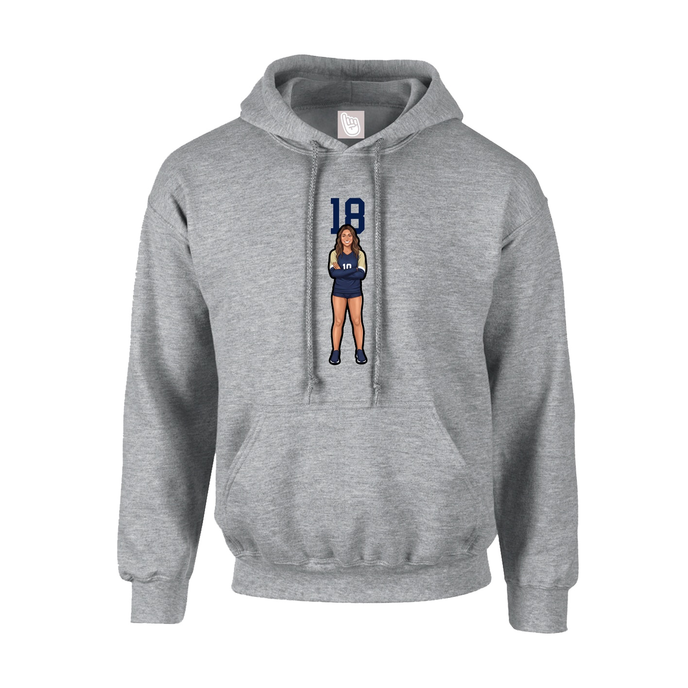 Youth Hoodie — Number Top in Grey