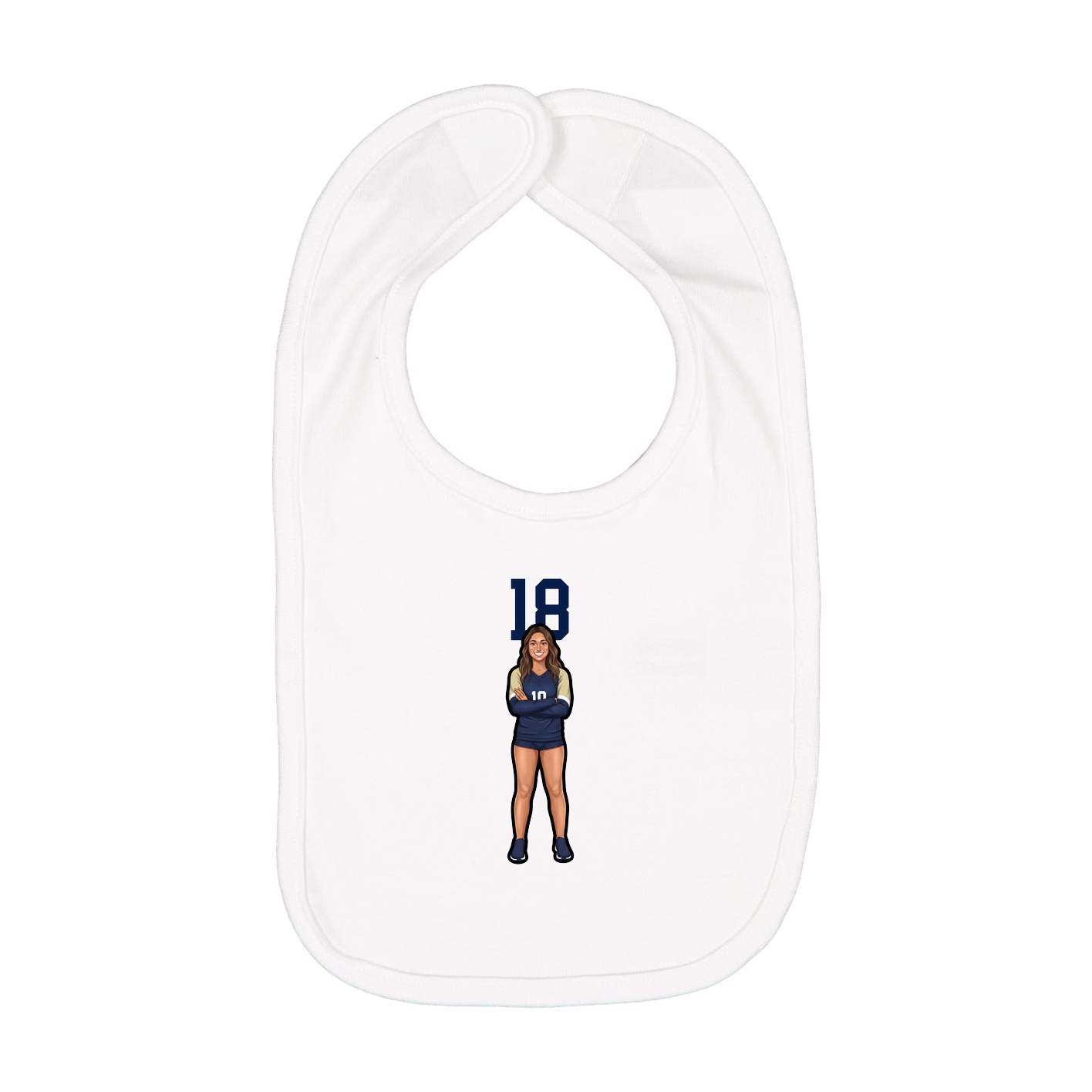 Infant Bib — Number Top in White