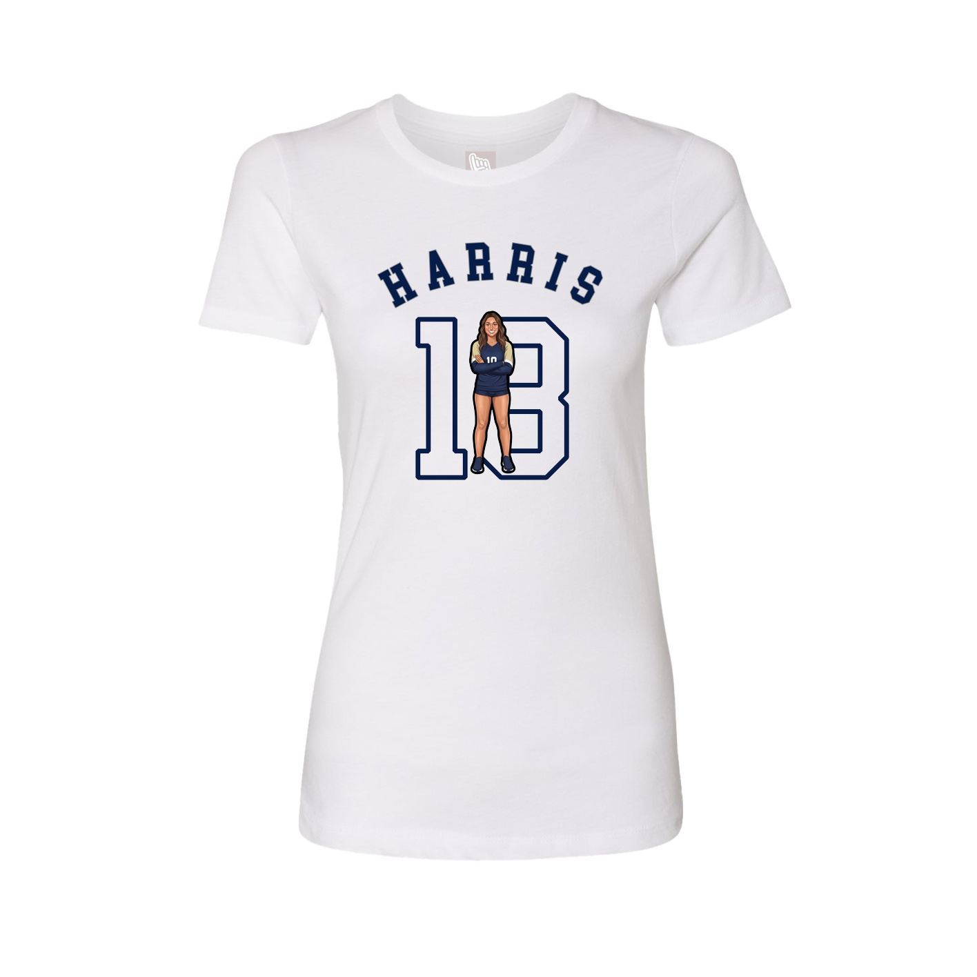 Fitted Women's Tee — Shirsey Arch in White