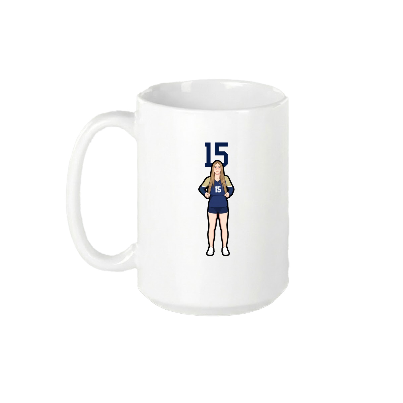 15oz Coffee Mug — Number Top in White
