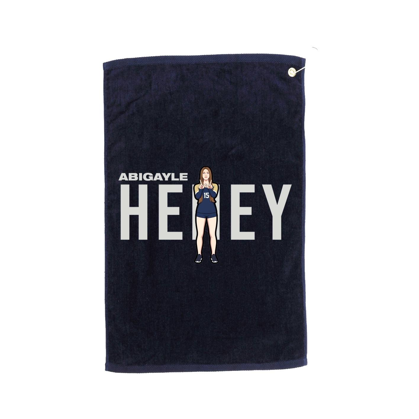 Golf Towel — Player Name in Navy