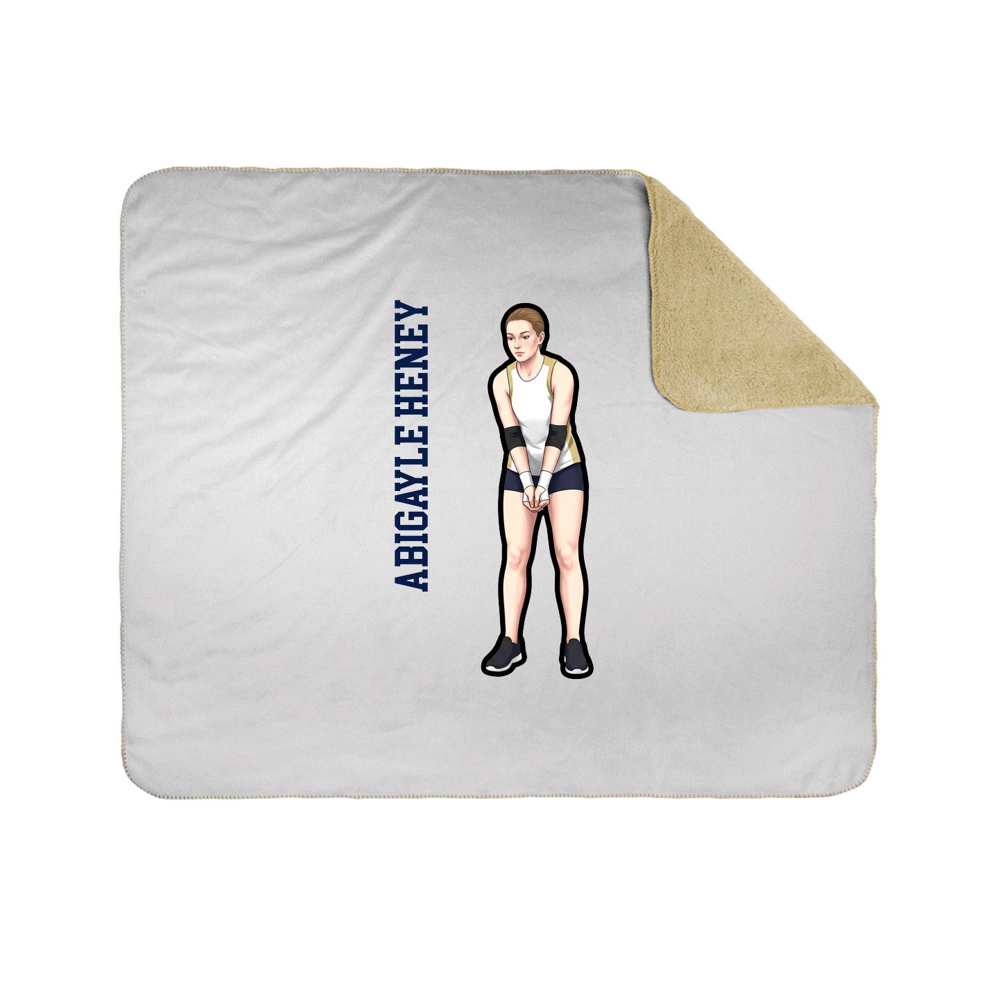 Throw Blanket — Name Vertical in White