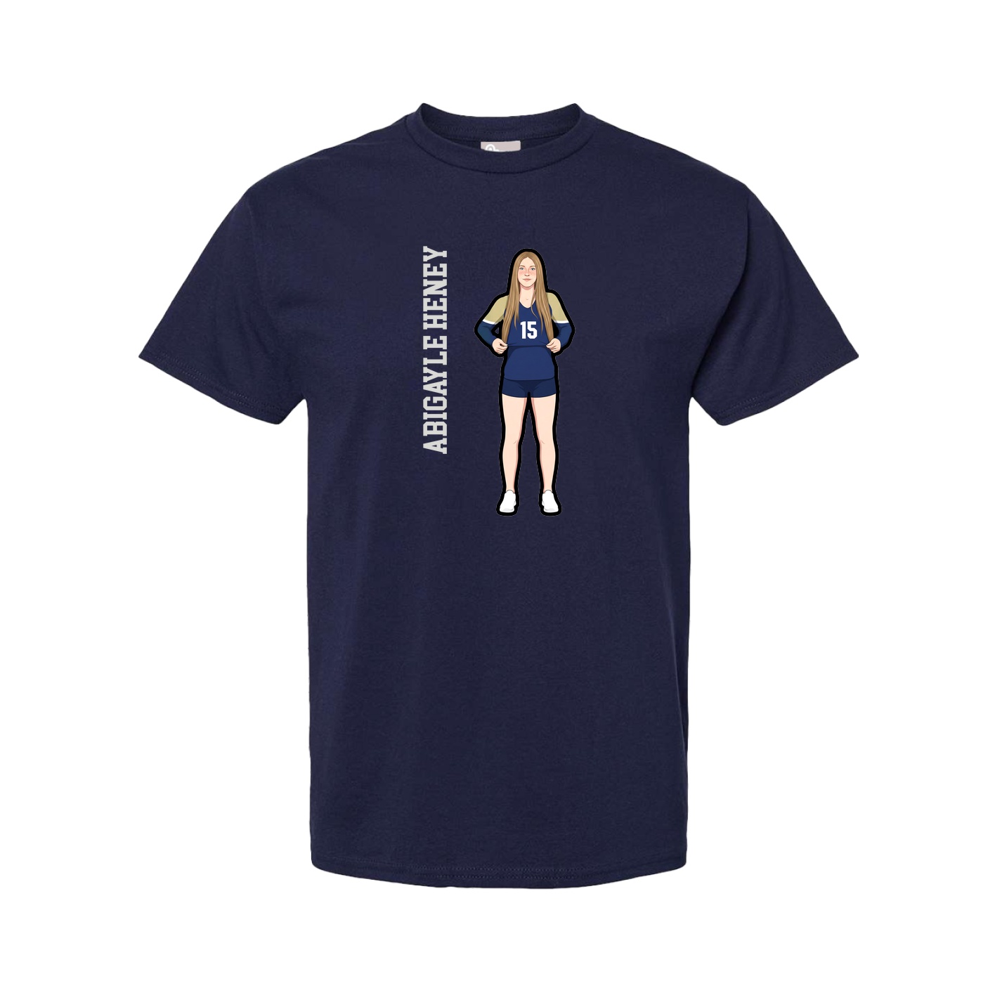 Youth Tee — Name Vertical in Navy