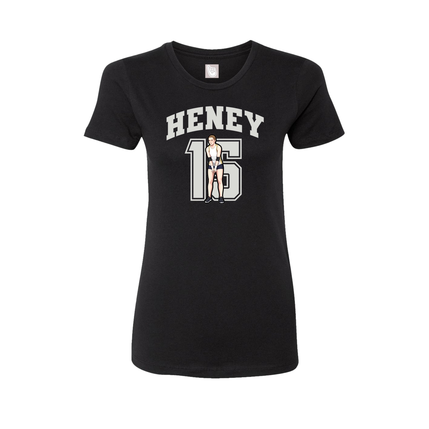 Fitted Women's Tee — Number in Black