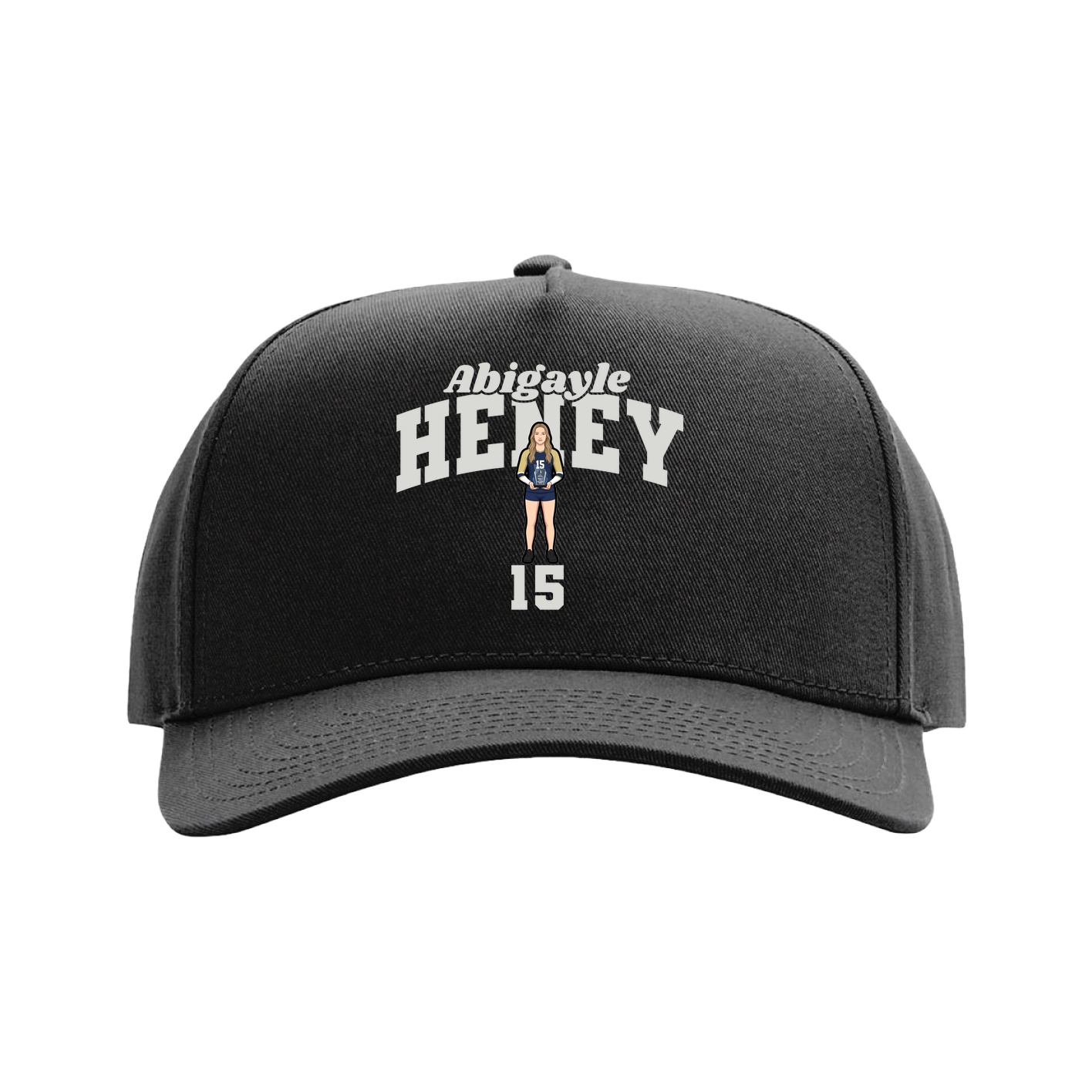Full Fabric Five-Panel Champ Cap — Signature Arch in Black