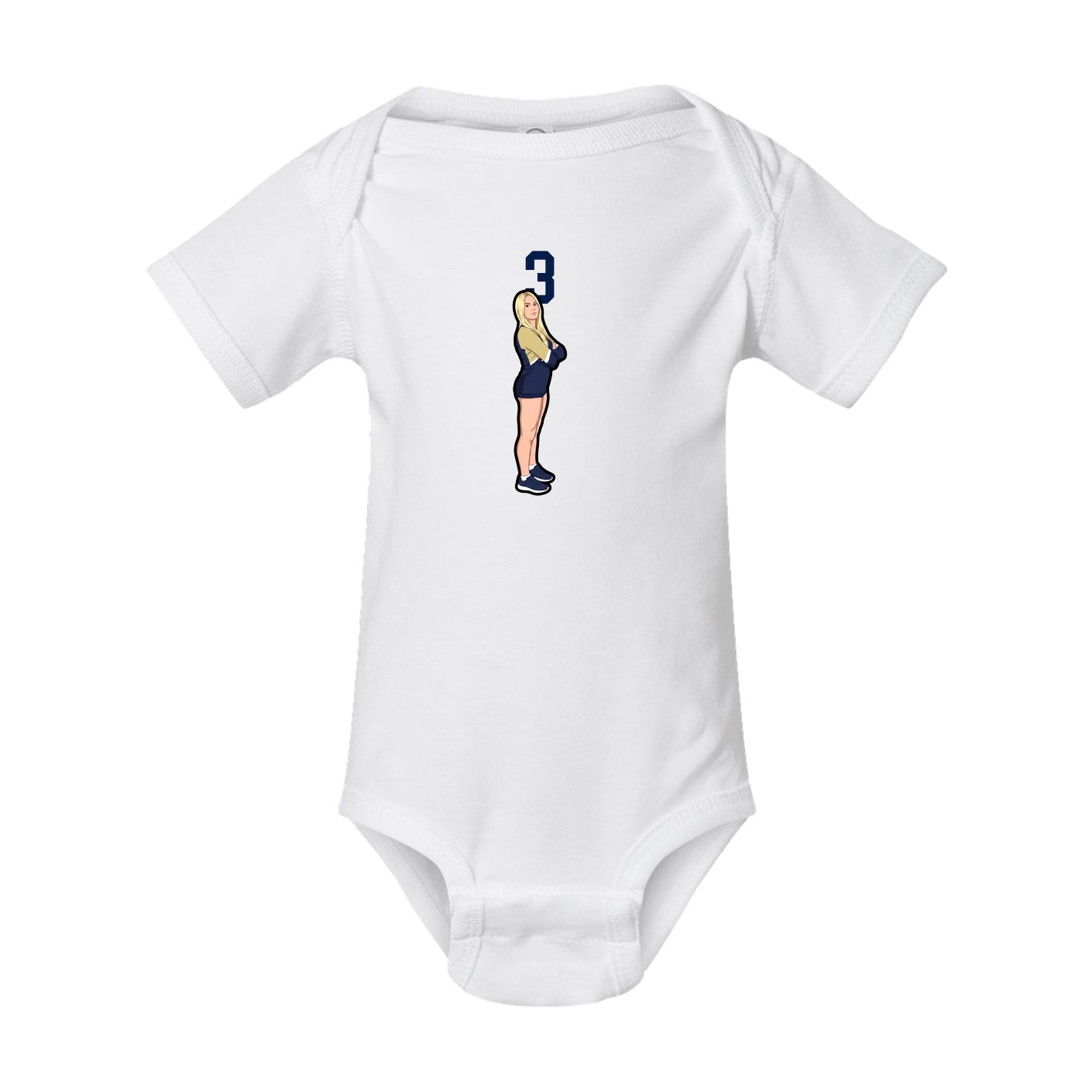 Baby Onesie — Number Top in White