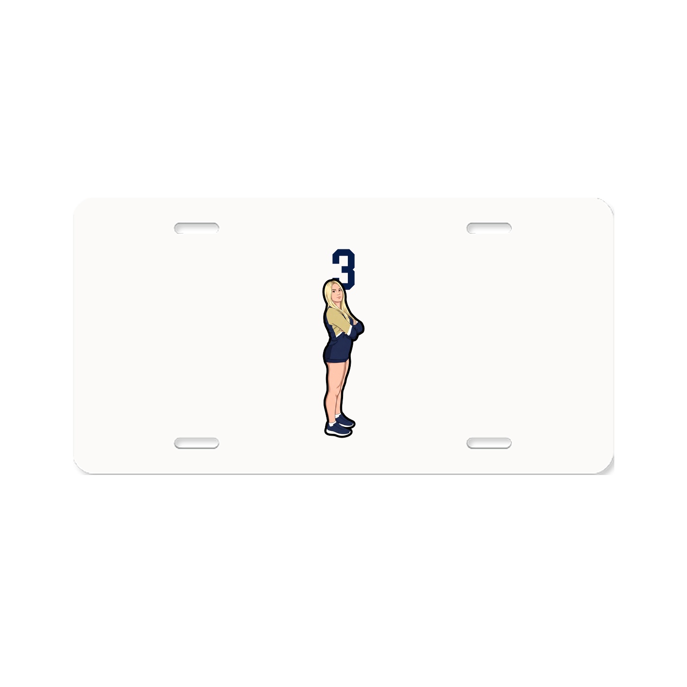License Plate — Number Top in Classic
