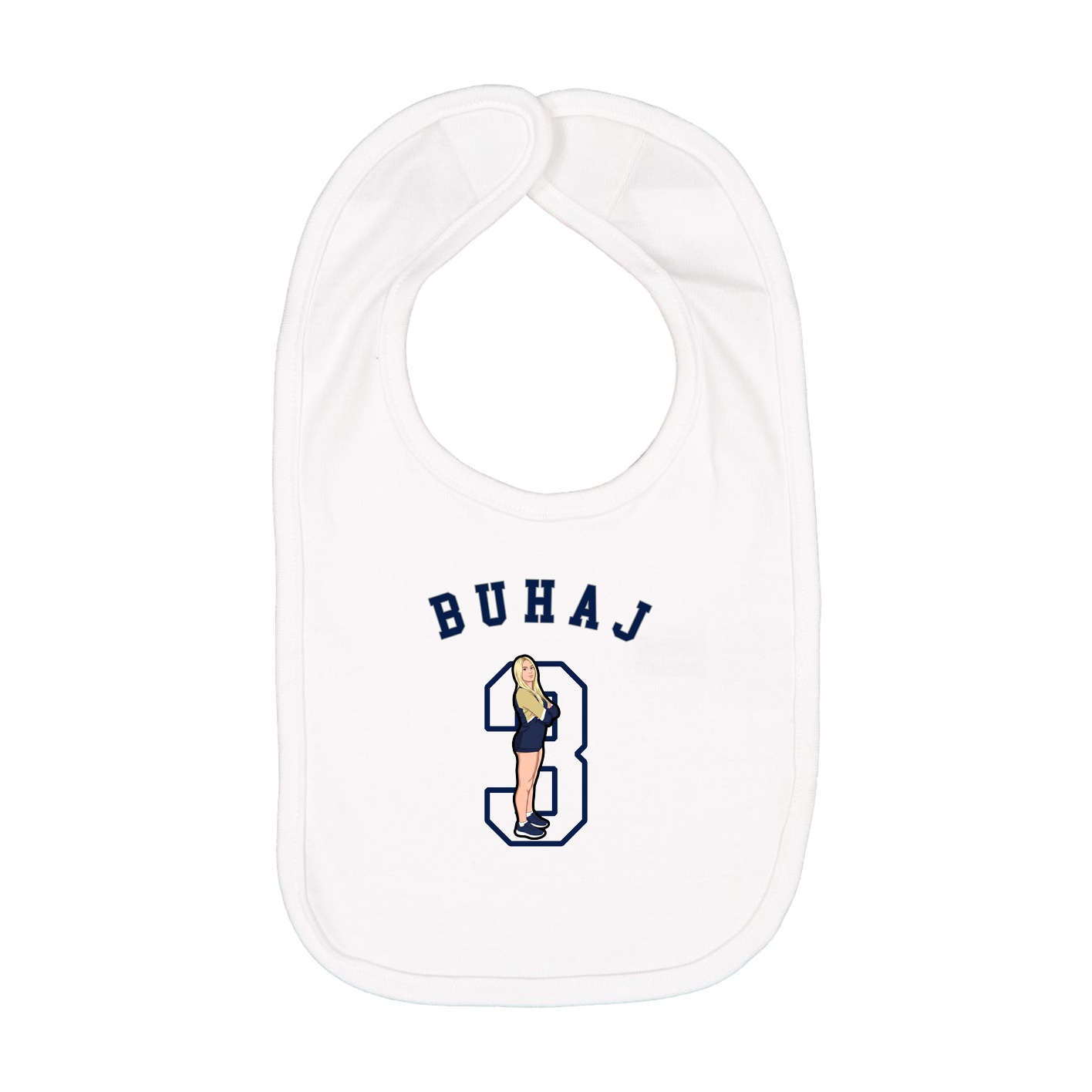 Infant Bib — Shirsey Arch in White