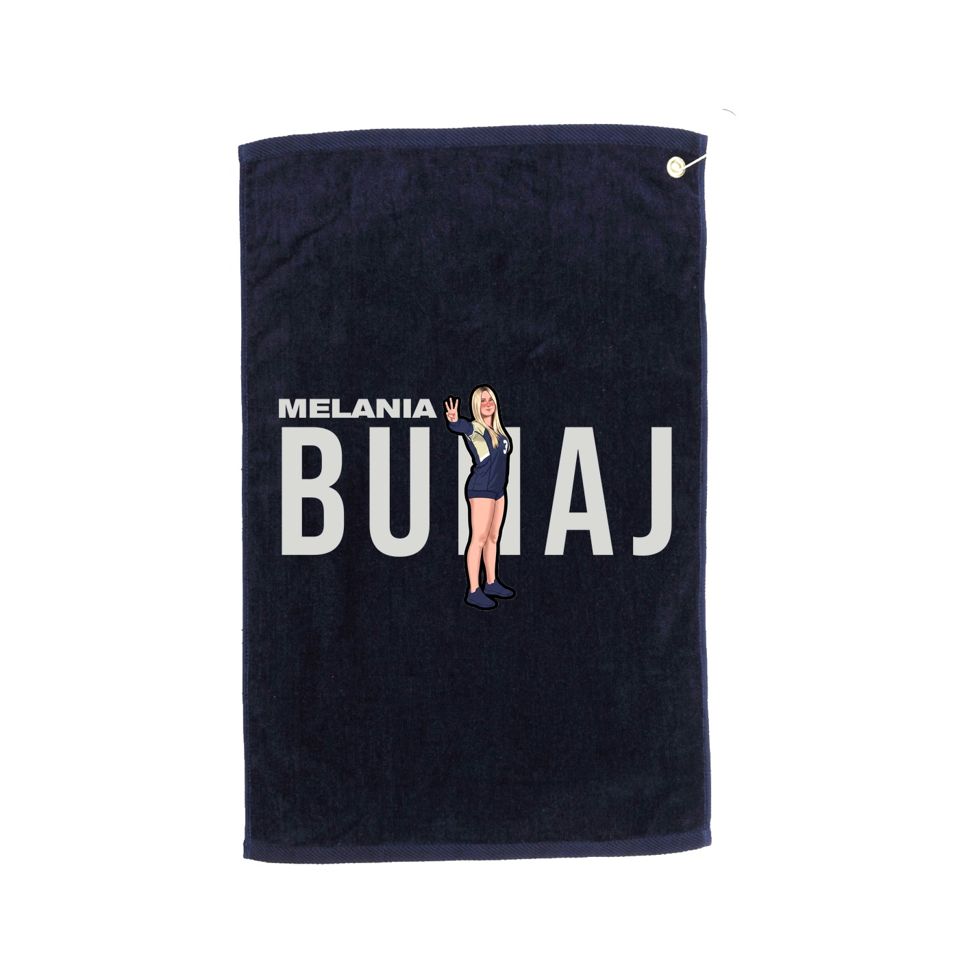 Golf Towel — Player Name in Navy