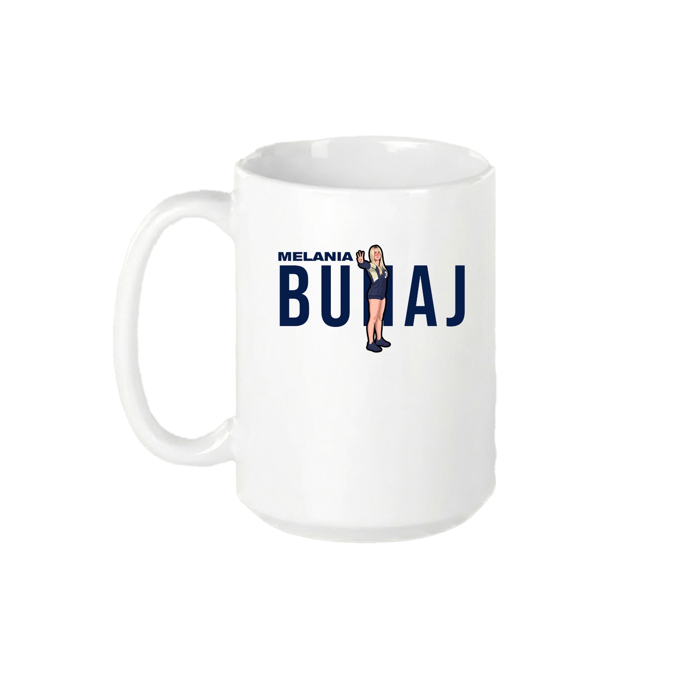 15oz Coffee Mug — Player Name in White