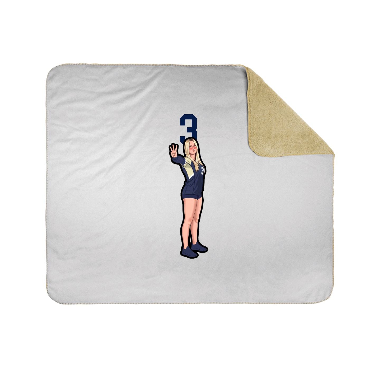 Throw Blanket — Number Top in White