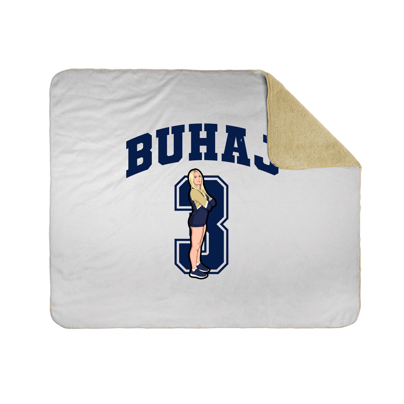 Throw Blanket — Number in White
