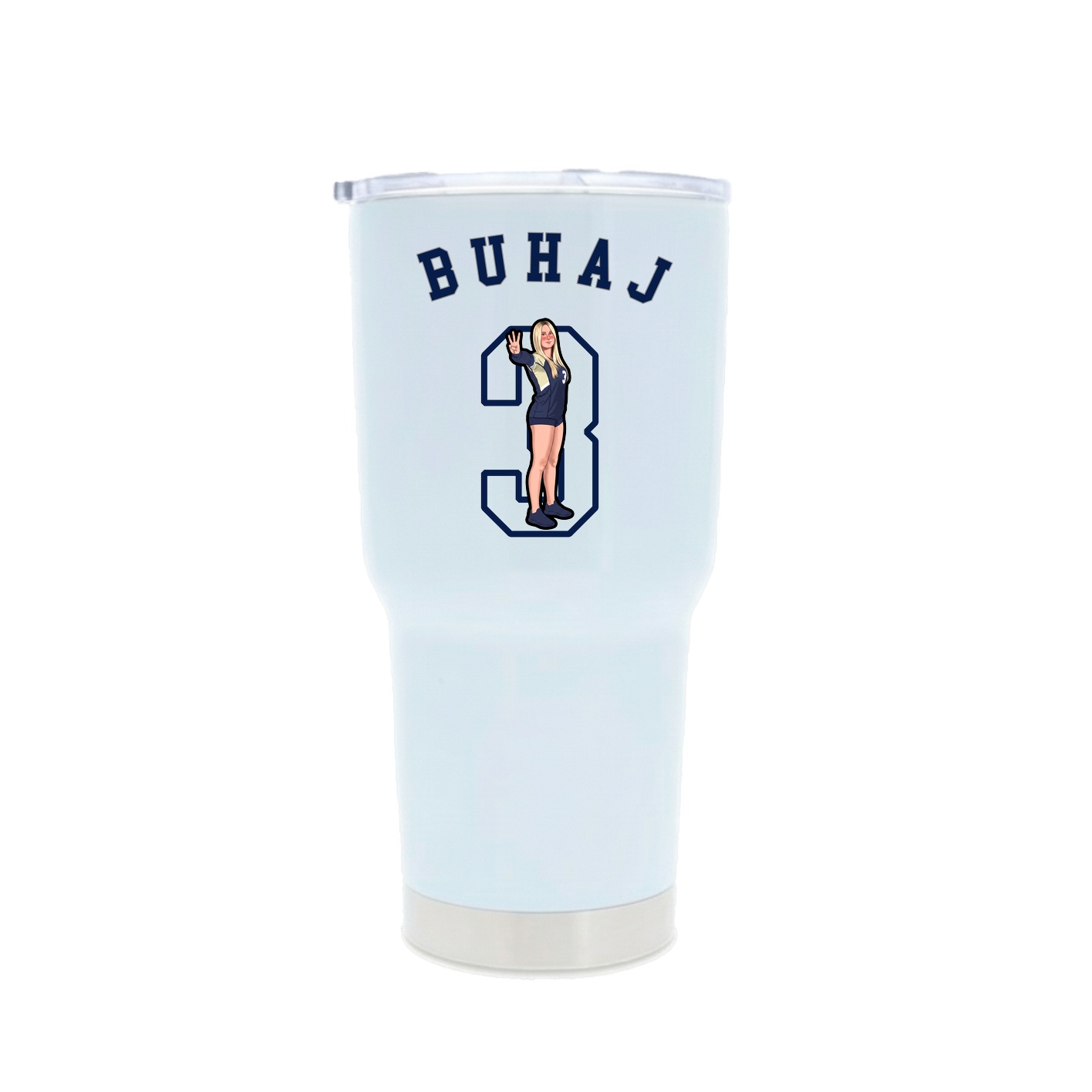 30oz Stainless Steel Tumbler — Shirsey Arch in White