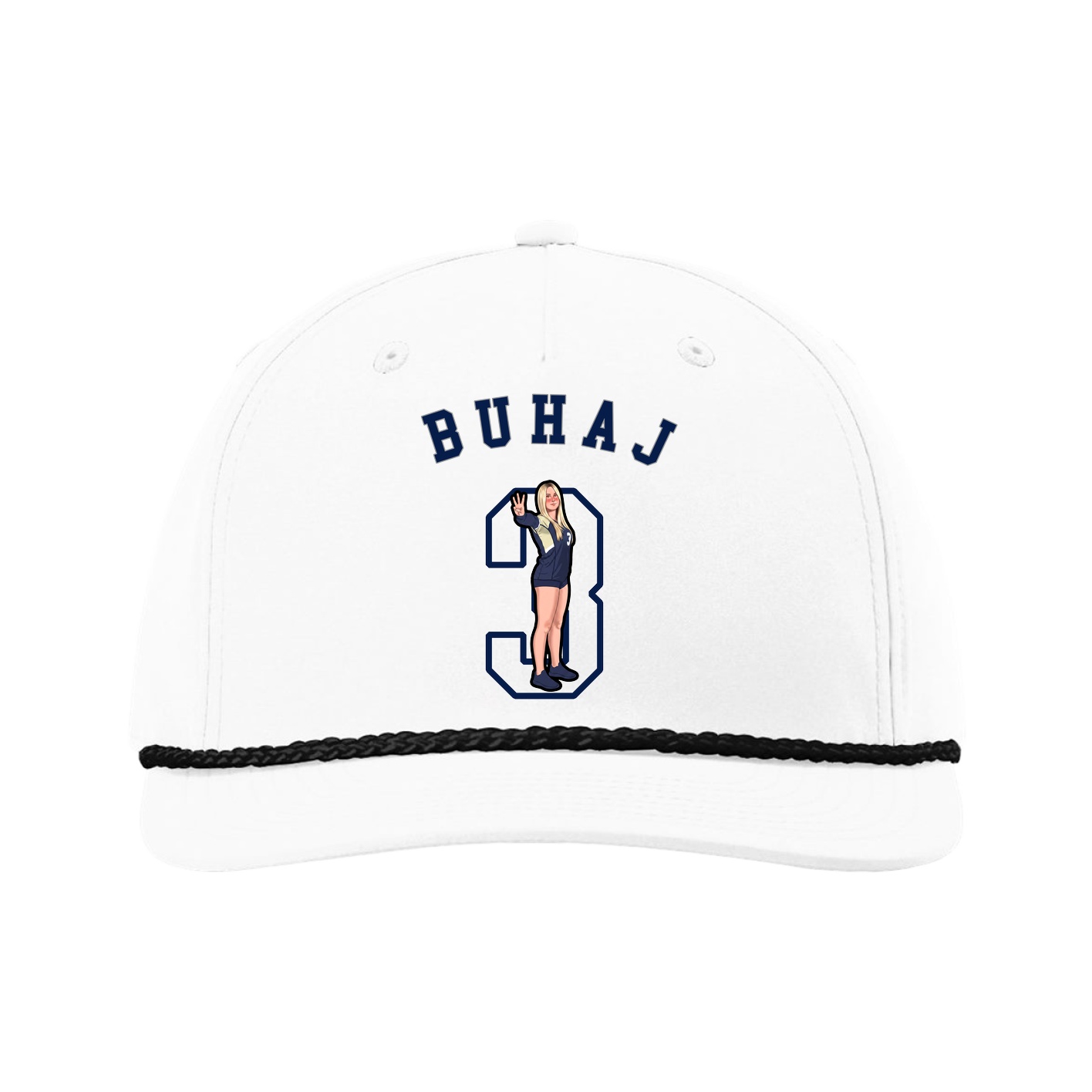Five-Panel Classic Rope Cap — Shirsey Arch in White