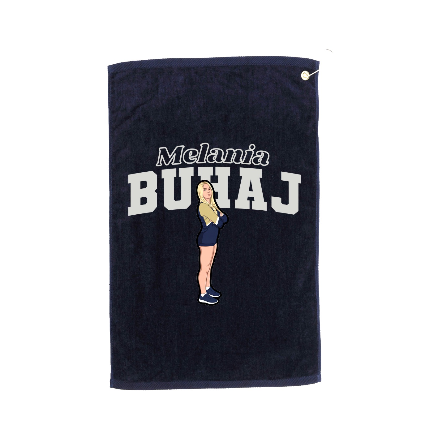 Golf Towel — Name Arch in Navy