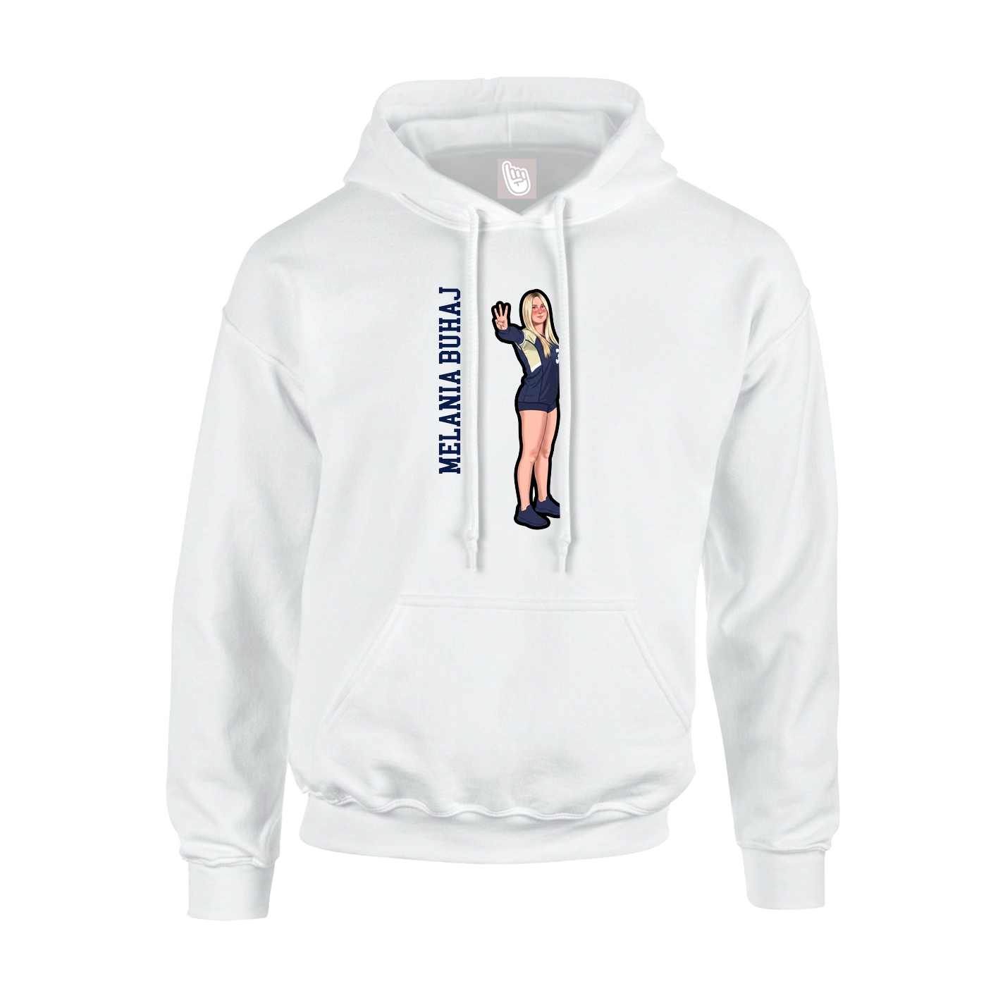 Youth Hoodie — Name Vertical in White