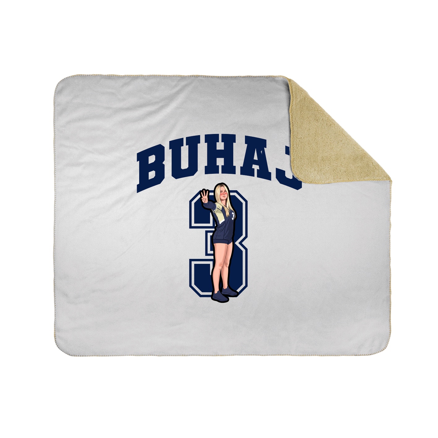 Throw Blanket — Number in White