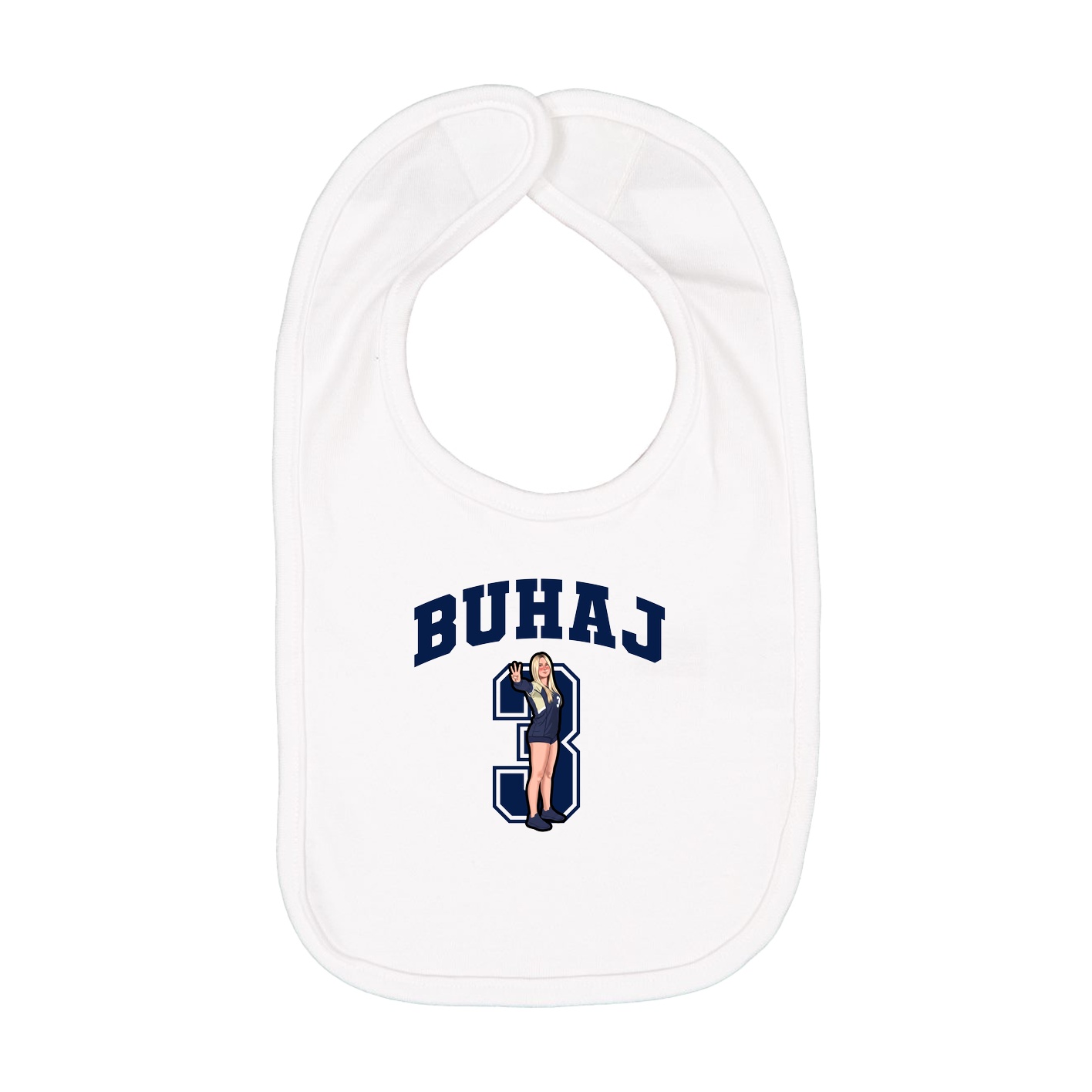 Infant Bib — Number in White