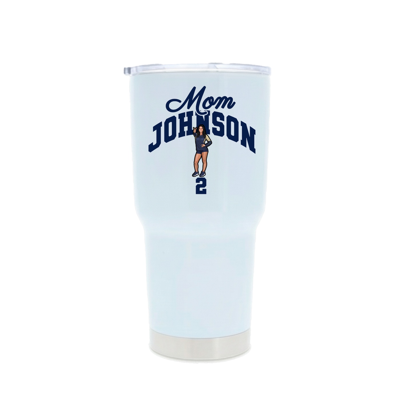 30oz Stainless Steel Tumbler — Mothers Day Arch in White