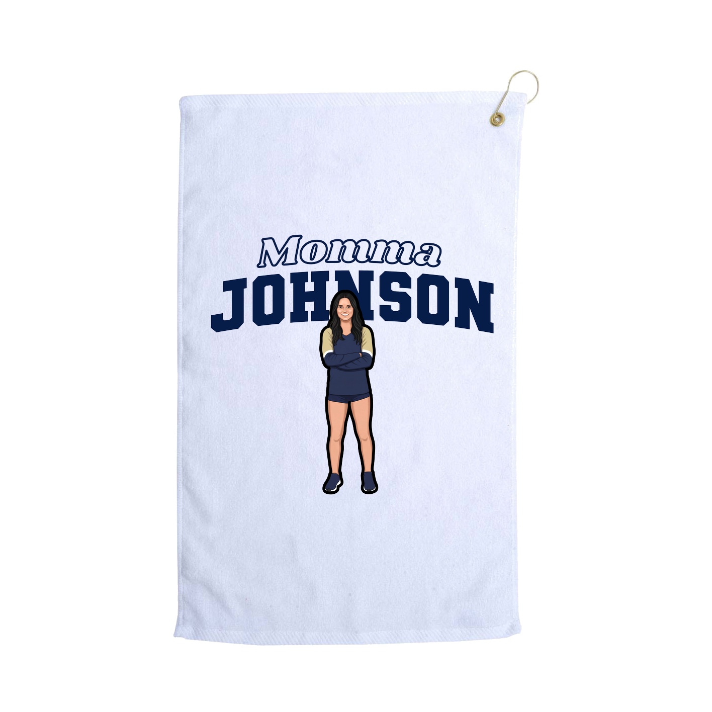 Golf Towel — Mothers Day Block in White
