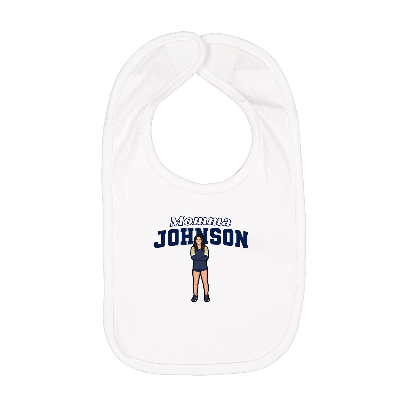 Infant Bib — Mothers Day Block in White
