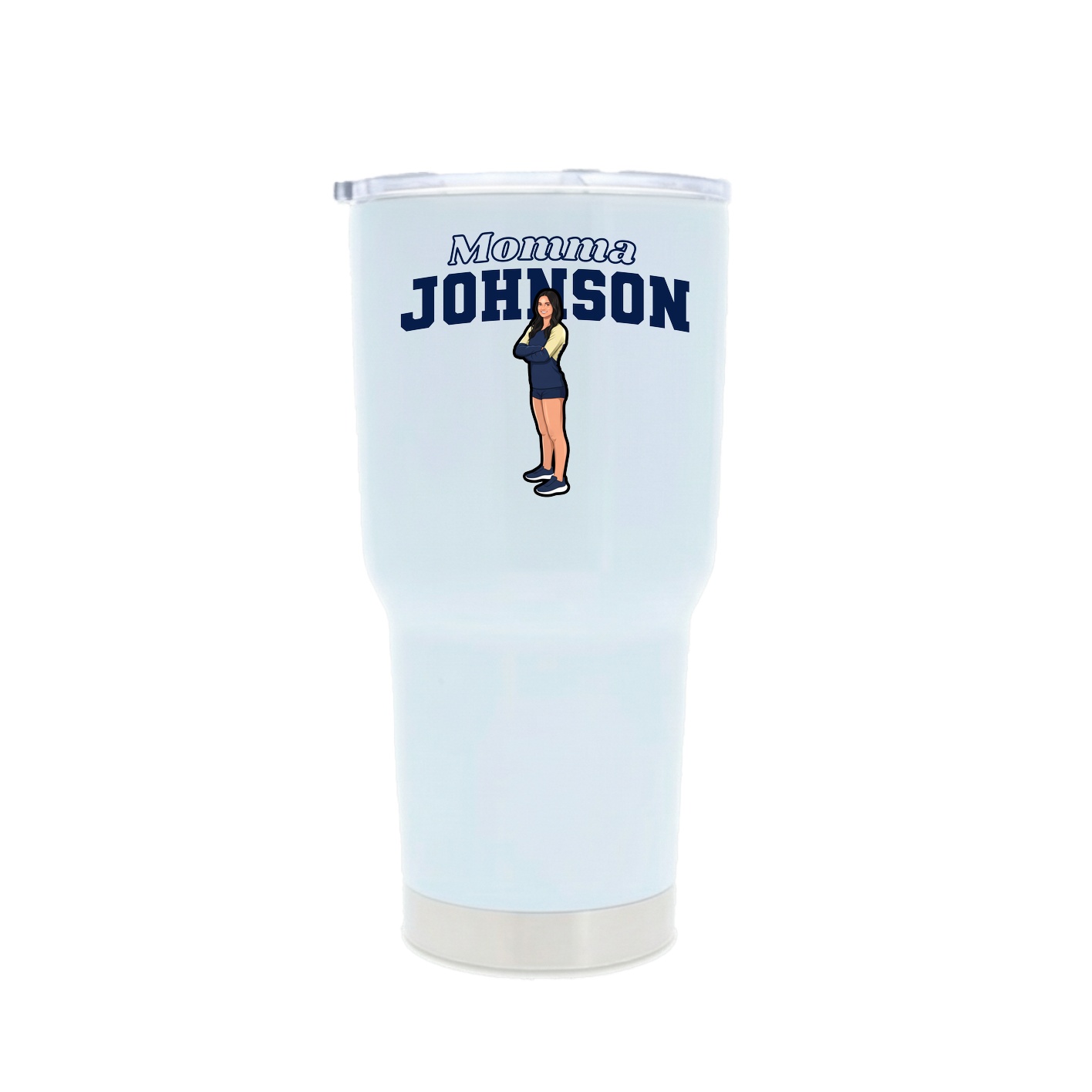 30oz Stainless Steel Tumbler — Mothers Day Block in White