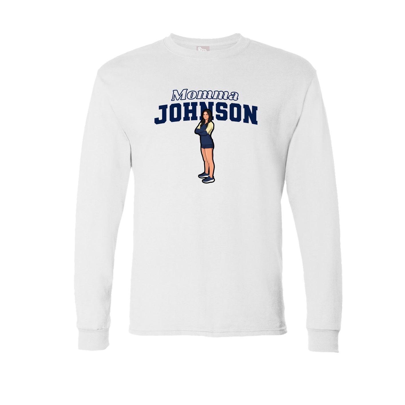 Long Sleeve Tee — Mothers Day Block in White