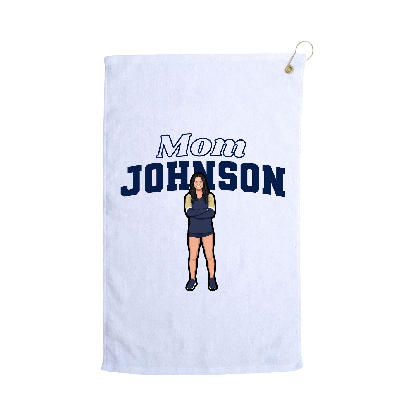 Golf Towel — Mothers Day Block in White