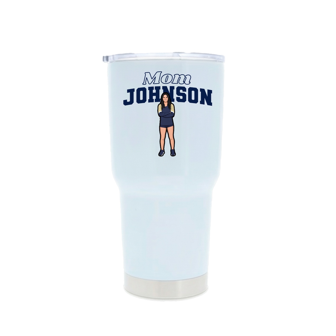 30oz Stainless Steel Tumbler — Mothers Day Block in White