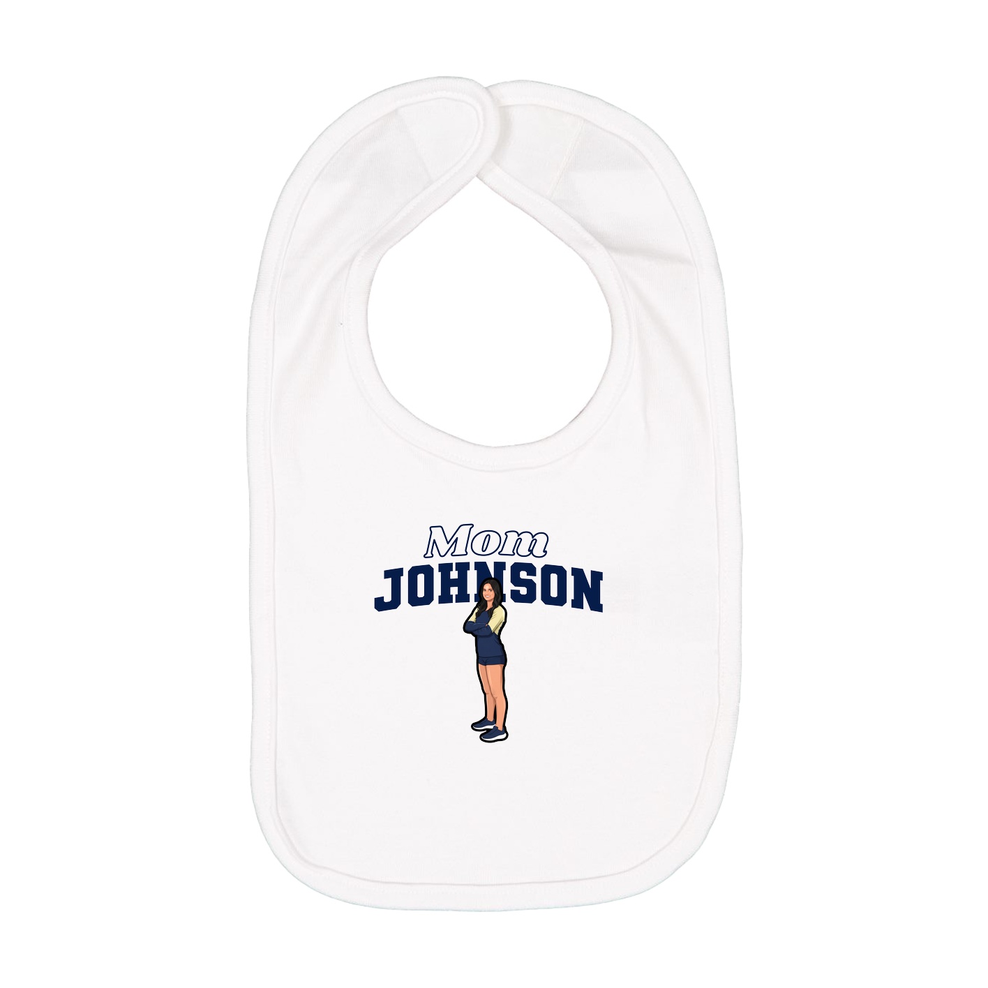 Infant Bib — Mothers Day Block in White