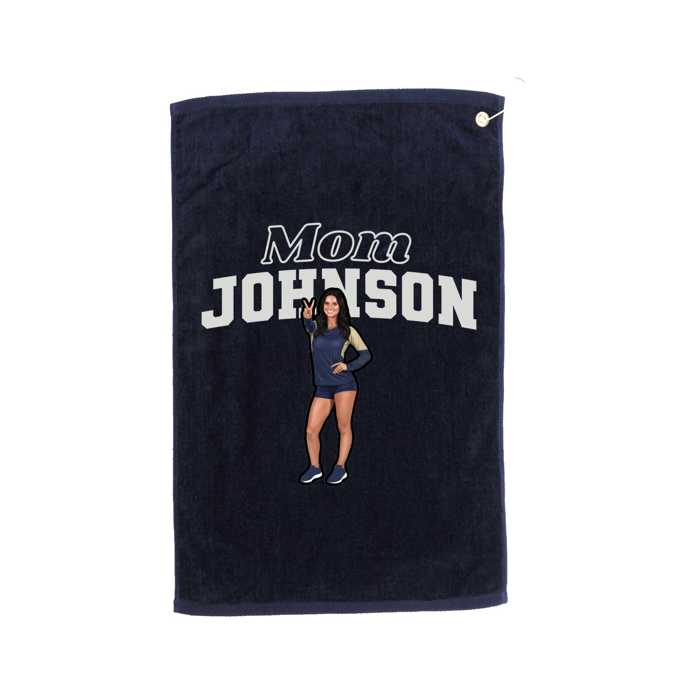 Golf Towel — Mothers Day Block in Navy