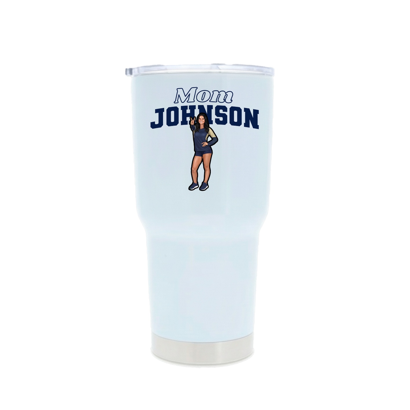 30oz Stainless Steel Tumbler — Mothers Day Block in White